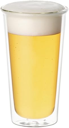 KINTO Cast Double Wall Beer Glass 340ml Heat Resistant Microwave Safe