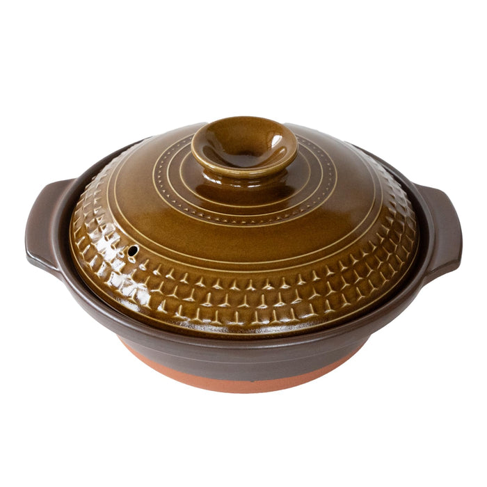 Santo Banko Ware Earthenware Pot 2400Ml Size 9 | Microwave & Oven Safe Japan