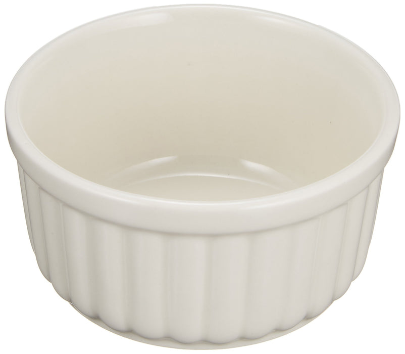 Santo Large Banko Ware Oven-Safe Soufflé Cocotte Set White Stripes 10cm