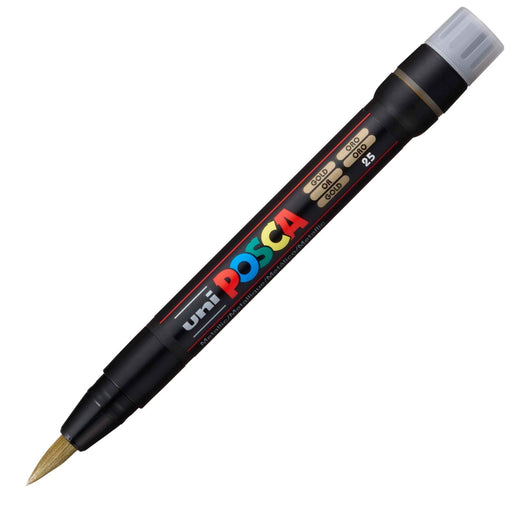 Mitsubishi Pencil Brush Posca PCF-350 in Gold Colour-Kiichin - The #1 Place for Japanese Goods in Your Hand!