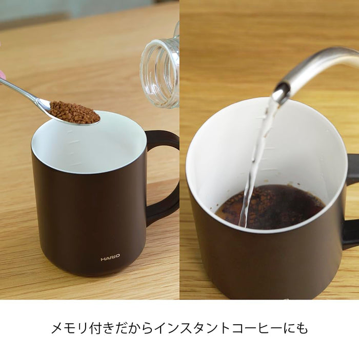 Hario Ceramic Double Layer Vacuum Insulated Mug Black 350Ml With Lid