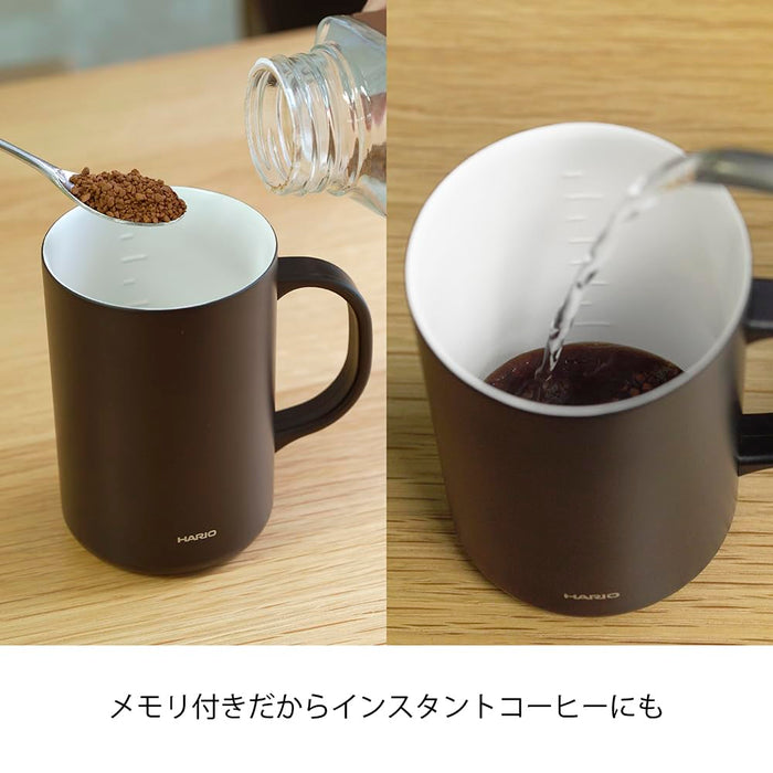 Hario Black Ceramic Coated Vacuum Insulation Mug 470ML with Lid