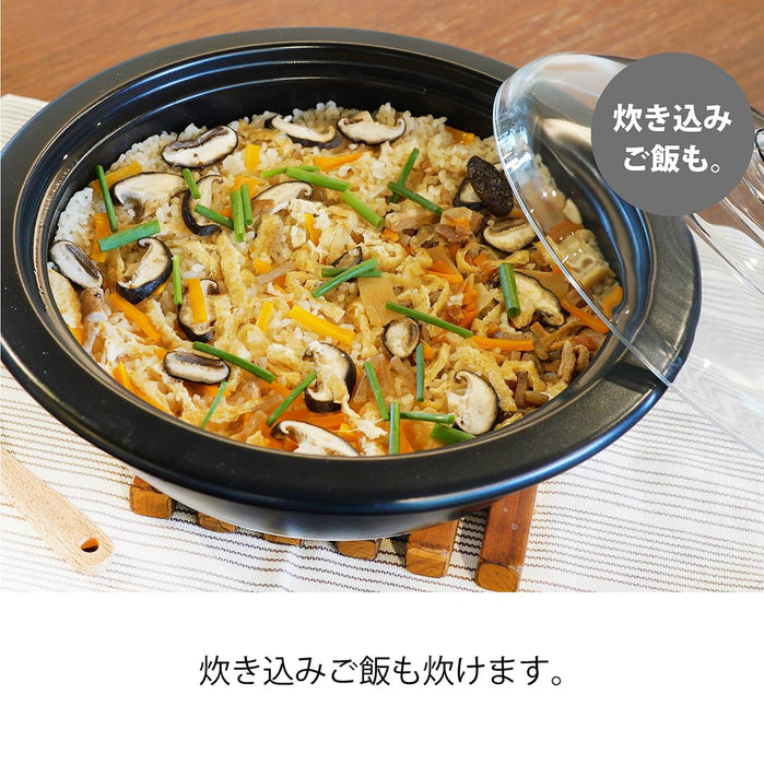 Hario Clay Pot with Glass Lid No. 9 3000ml GDN-255-BW Large Capacity-Kiichin - The #1 Place for Japanese Goods in Your Hand!