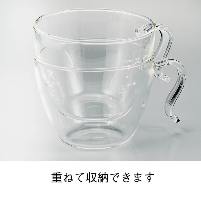 Hario Microwave Soup Cup 300ml White Stackable Glass Made in Japan-Kiichin - The #1 Place for Japanese Goods in Your Hand!