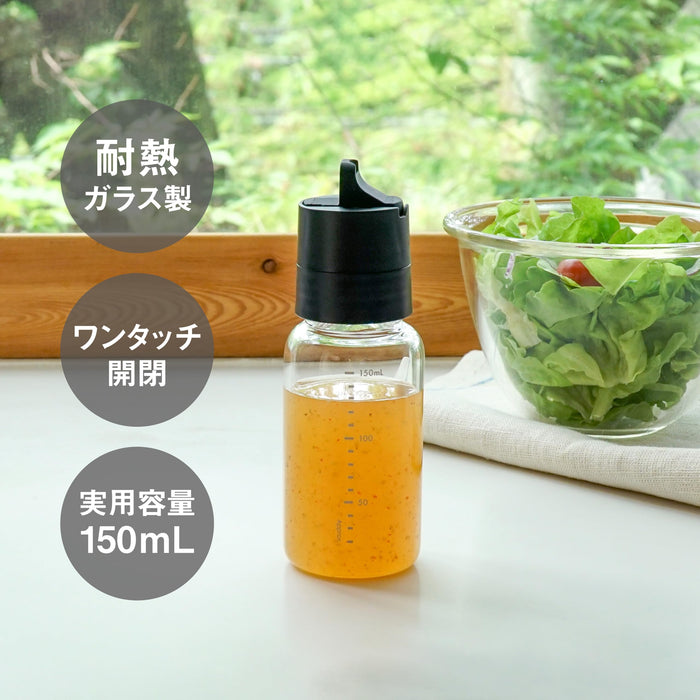 Hario One-Touch Dressing Bottle 150Ml Black Easy Pour Design-Kiichin - The #1 Place for Japanese Goods in Your Hand!