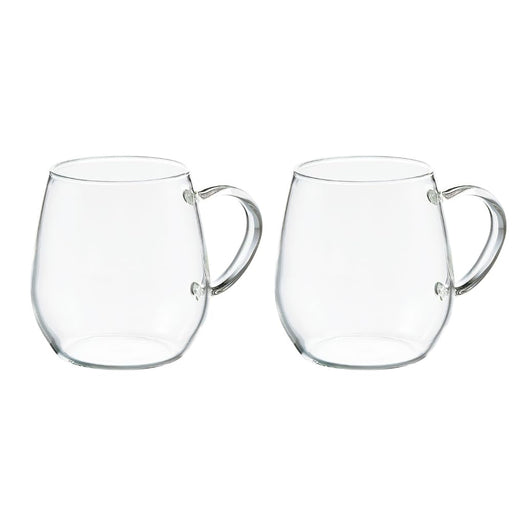 Hario Round Mug Set of 2 360ml Heat Resistant Glass Microwave Safe-Kiichin - The #1 Place for Japanese Goods in Your Hand!