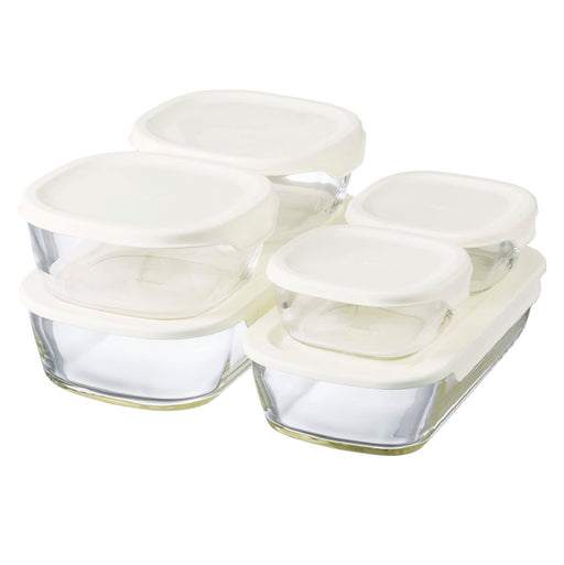 Hario Stackable Heat Resistant Glass Containers Set of 6 Made in Japan-Kiichin - The #1 Place for Japanese Goods in Your Hand!