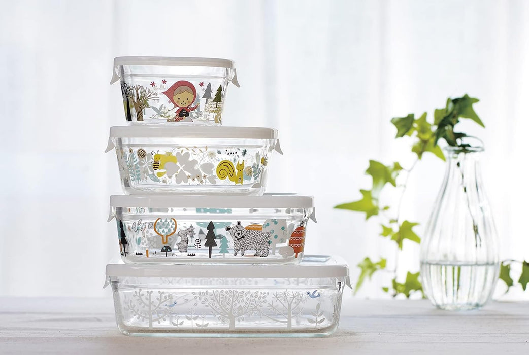 Iwaki Heat-Resistant Glass Container 200Ml Square Nordic Garden Design