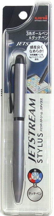 Mitsubishi Pencil Jet Stream 3-Color Retractable Ballpoint & Touch Pen 0.5mm Silver-Kiichin - The #1 Place for Japanese Goods in Your Hand!