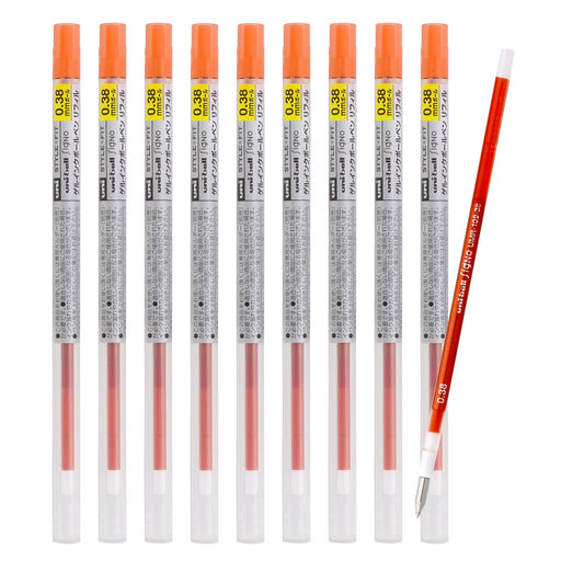 Mitsubishi Pencil 0.38 Ballpoint Pen Refills Style Fit Signo Mandarin Orange 10 Pack-Kiichin - The #1 Place for Japanese Goods in Your Hand!