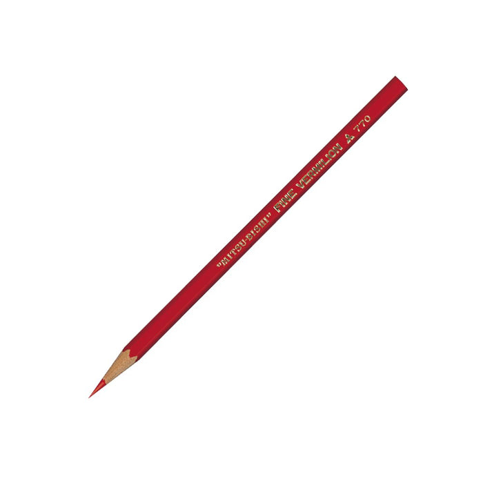 Mitsubishi Pencil No.770 Hexagonal Shaft Colored Pencils Vermilion 1 Dozen Pack-Kiichin - The #1 Place for Japanese Goods in Your Hand!