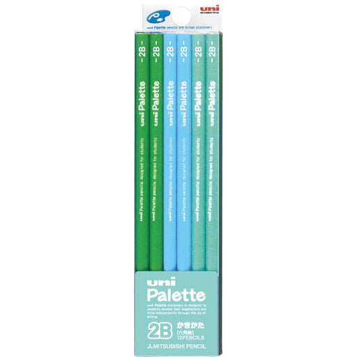 Mitsubishi Pencil Uni Palette 2B Drawing Pencil in Pastel Green Pack of 12-Kiichin - The #1 Place for Japanese Goods in Your Hand!