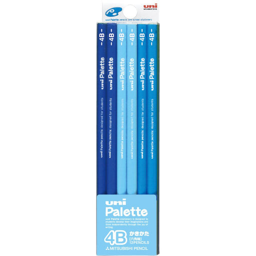 Mitsubishi Pencil Uni Palette 4B Pastel Blue Drawing Pencil Pack of 12-Kiichin - The #1 Place for Japanese Goods in Your Hand!