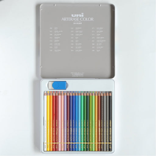 Mitsubishi Pencil Uniarterase 24 Colored Erasable Pencils Set UAC24C-Kiichin - The #1 Place for Japanese Goods in Your Hand!