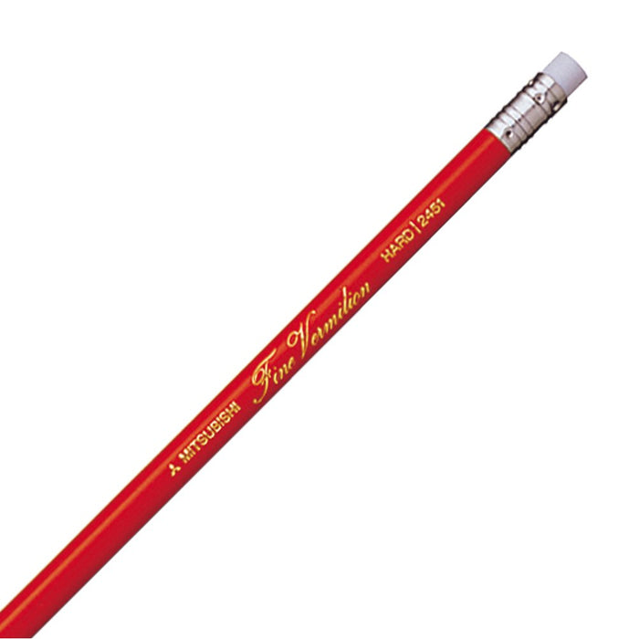 Mitsubishi Pencil 2451 - Pack of 12 Erasable Red Pencils with Rubber-Kiichin - The #1 Place for Japanese Goods in Your Hand!
