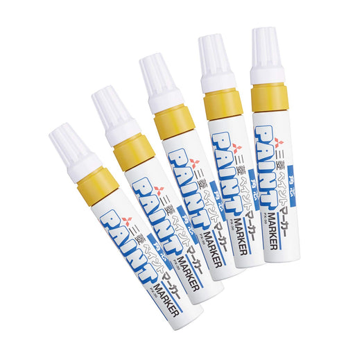 Mitsubishi Pencil Bold Yellow Paint Marker Pack of 5 Px30.2-Kiichin - The #1 Place for Japanese Goods in Your Hand!