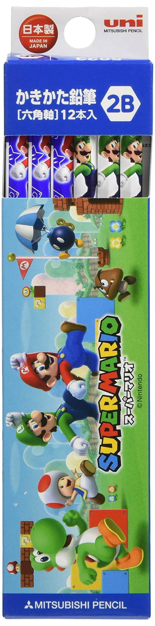 Mitsubishi Pencil Super Mario Sms5 2B - Pack of 12 in Paper Box-Kiichin - The #1 Place for Japanese Goods in Your Hand!