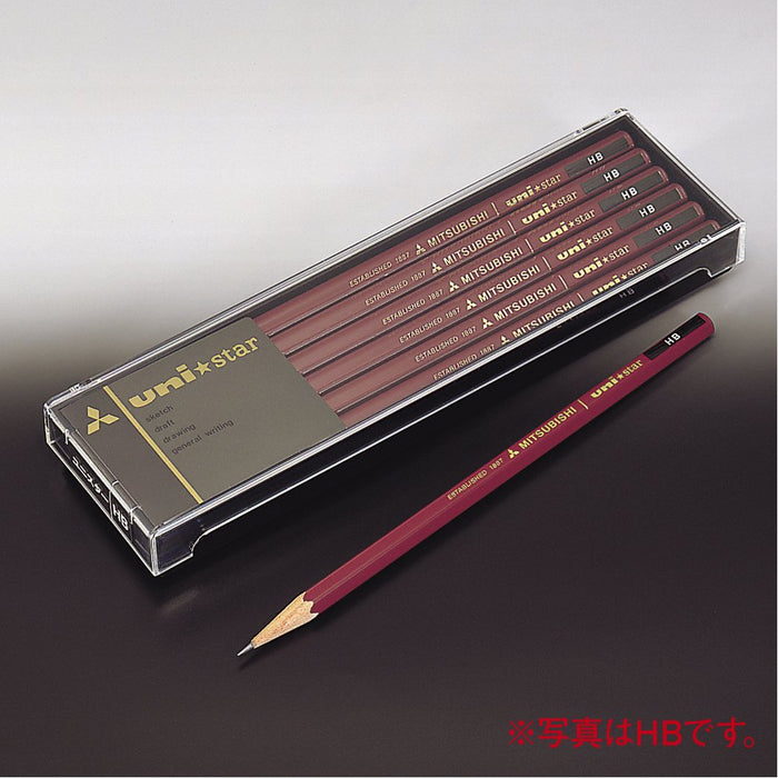 Mitsubishi Pencil Unistar B Pack of 12 High-Quality Writing Pencils-Kiichin - The #1 Place for Japanese Goods in Your Hand!