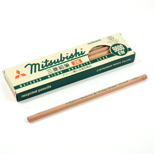 Mitsubishi Pencil 9800Ew 2B - Eco-friendly Recycled Pencils Pack of 12-Kiichin - The #1 Place for Japanese Goods in Your Hand!