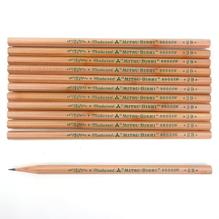 Mitsubishi Pencil 9800Ew 2B - Eco-friendly Recycled Pencils Pack of 12-Kiichin - The #1 Place for Japanese Goods in Your Hand!