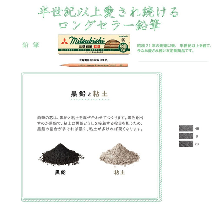 Mitsubishi Pencil 9800Ew HB Eco-friendly Recycled Pencils Pack of 12-Kiichin - The #1 Place for Japanese Goods in Your Hand!