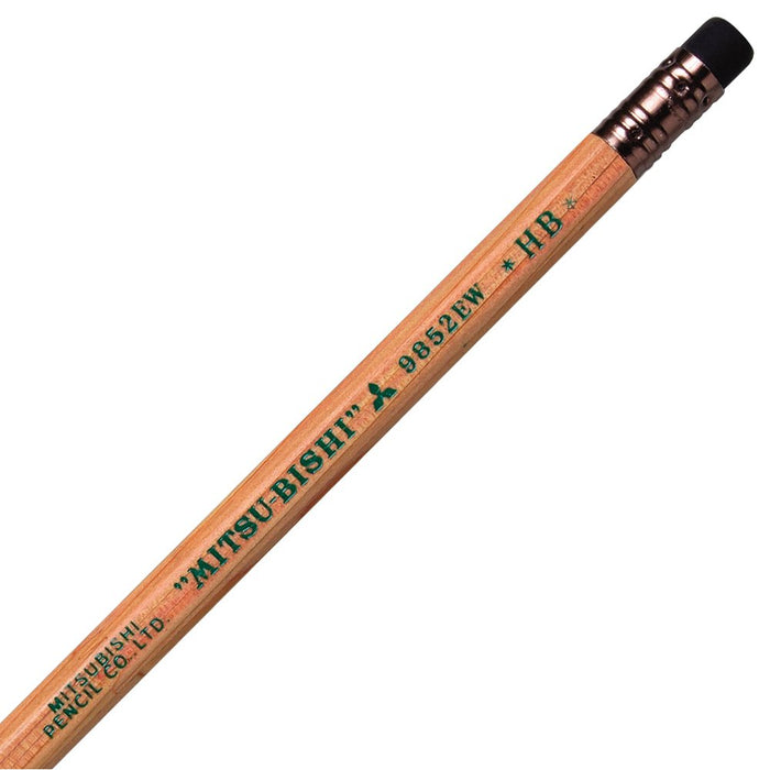 Mitsubishi Pencil HB Recycled 9852Ew Pencils with Eraser Pack of 12-Kiichin - The #1 Place for Japanese Goods in Your Hand!