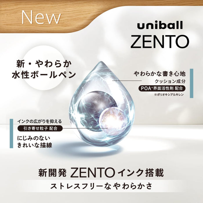Mitsubishi Pencil Uniball Zento 0.5mm Water-Based Ballpoint Pen 4-Pack Set