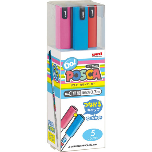 Mitsubishi Pencil Do! Posca Water-Based 5-Color Pack | Extra Fine Pc1Md5C-Kiichin - The #1 Place for Japanese Goods in Your Hand!