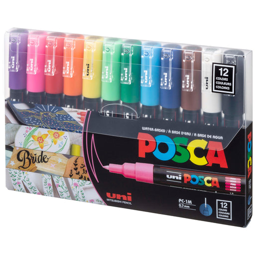 Mitsubishi Pencil 12 Colors Pc-1M.12C Posca Water-Based Extra Fine Pen Set-Kiichin - The #1 Place for Japanese Goods in Your Hand!