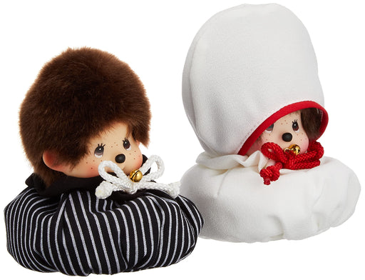 Sekiguchi Monchhichi Wedding Mascot Set Japanese Style Plush Toy 17cm Height-Kiichin - The #1 Place for Japanese Goods in Your Hand!