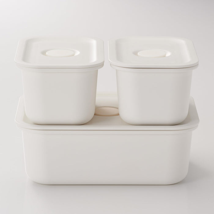 Muji White Rectangular Polypropylene Lunch Box with Valve 125ml Storage