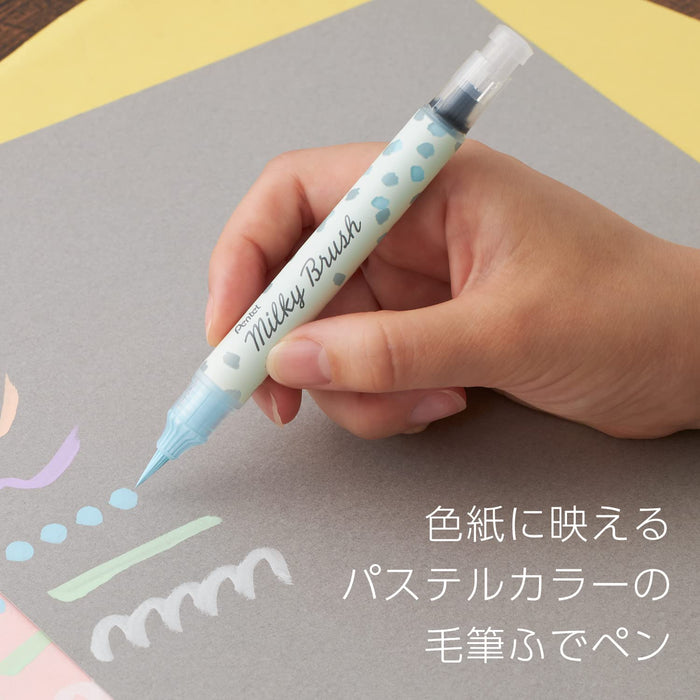 Pentel Pastel Blue Milky Brush Pen - Color Xgfh-Ps Series-Kiichin - The #1 Place for Japanese Goods in Your Hand!