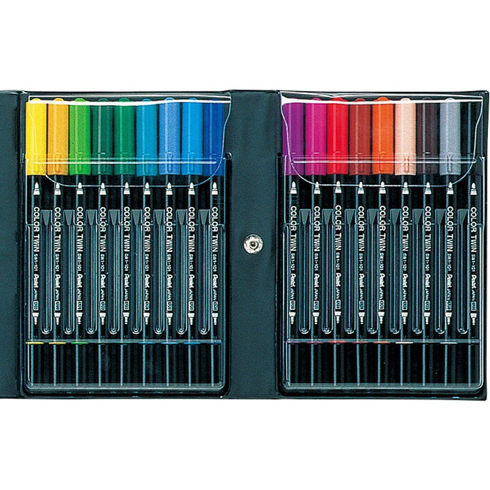Pentel 18-Color Set Water-Based Twin Pen - SCW-18 Series-Kiichin - The #1 Place for Japanese Goods in Your Hand!