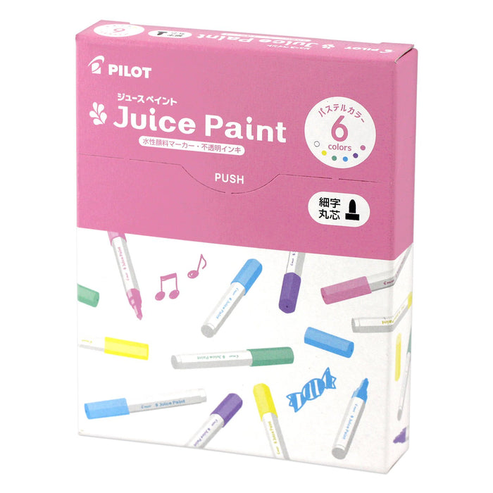 Pilot Fine Point Pastel Water-Based Juice Paint Pens 6 Color Set Sjp-120F-6Cp-Kiichin - The #1 Place for Japanese Goods in Your Hand!