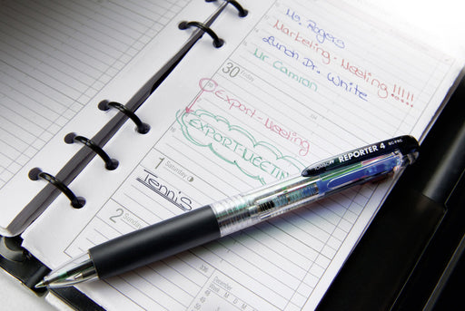 Tombow Reporter 4-Color Ballpoint Pen Smoke Body Black Red Blue Green Inks-Kiichin - The #1 Place for Japanese Goods in Your Hand!