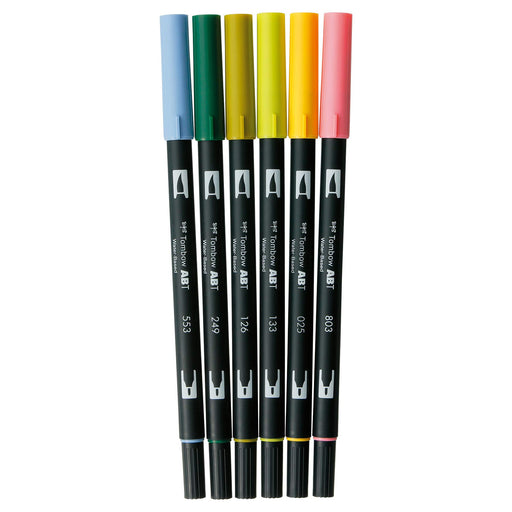 Tombow Botanical Set AB-T6CBT 6-Color Dual Brush Pencil Brush Pen-Kiichin - The #1 Place for Japanese Goods in Your Hand!