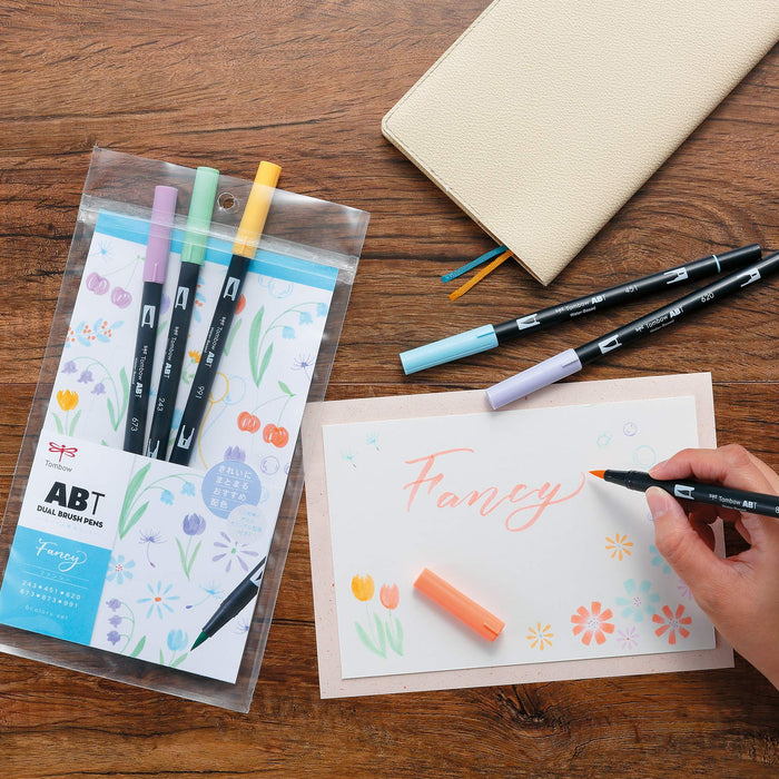 Tombow Dual Brush Pen Set 6 Vibrant Colors - Fancy AB-T6CFN Pencil Brush Pen-Kiichin - The #1 Place for Japanese Goods in Your Hand!