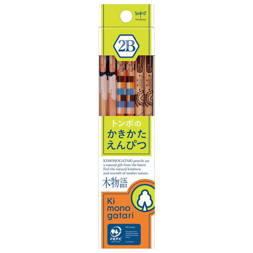 Tombow Pencil F Tree Story Drawing 2B Yellow Green Pattern 1 Dozen Pack-Kiichin - The #1 Place for Japanese Goods in Your Hand!