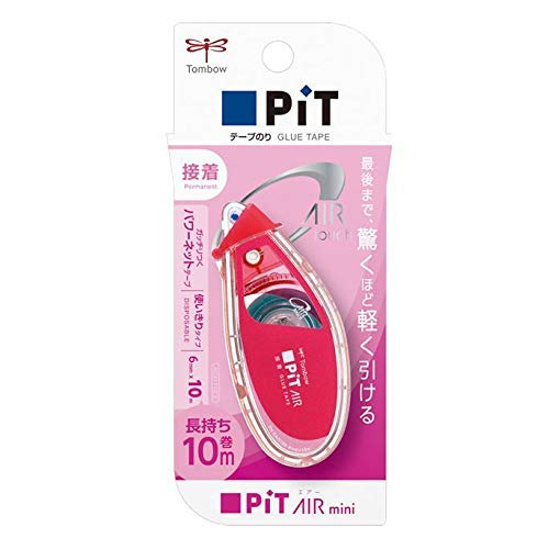 Tombow Mini Pink Pencil Glue Tape Pit Air 6mm x 10m - PN-EASC80-Kiichin - The #1 Place for Japanese Goods in Your Hand!