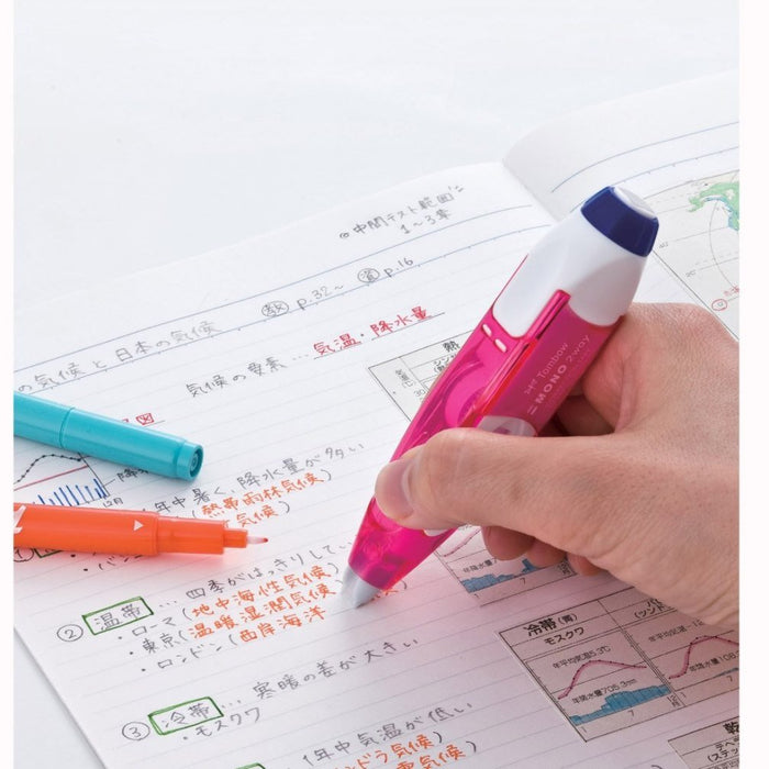 Tombow Mono 2Way Ct-Pex5C80 Pink Pencil with Mono Correction Tape-Kiichin - The #1 Place for Japanese Goods in Your Hand!