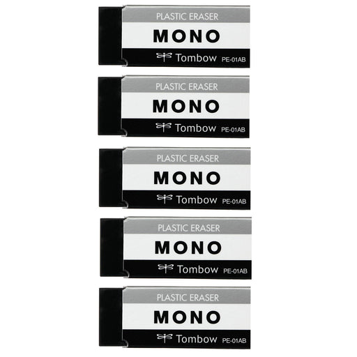 Tombow Mono Eraser Pencil PE01 Black Pack of 5 Pieces-Kiichin - The #1 Place for Japanese Goods in Your Hand!