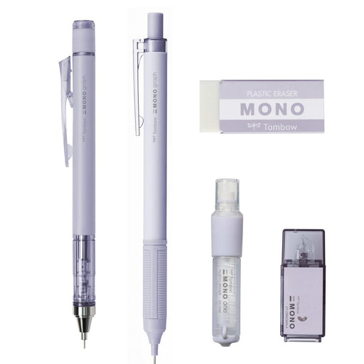 Tombow Mono Mineral Sheer Purple Mechanical Pencil 0.5mm and Stationery Set-Kiichin - The #1 Place for Japanese Goods in Your Hand!