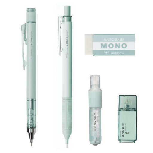 Tombow Mono Mineral Sorbet Blue Stationery Set Mechanical Pencils 0.3mm and 0.5mm Eraser 2-Pack Correction Tape-Kiichin - The #1 Place for Japanese Goods in Your Hand!
