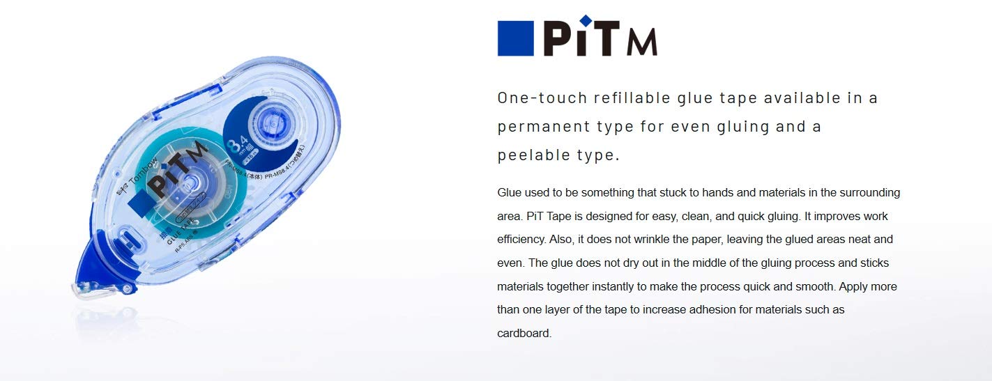 Tombow Pencil Tape Glue Pit MS12 High-Grade Adhesive - PN-MS12 Model-Kiichin - The #1 Place for Japanese Goods in Your Hand!