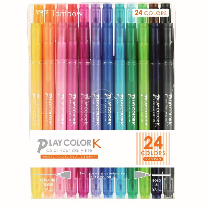 Tombow Signature Pen Play Color K Water Based Pencils - Set of 24 Colors-Kiichin - The #1 Place for Japanese Goods in Your Hand!