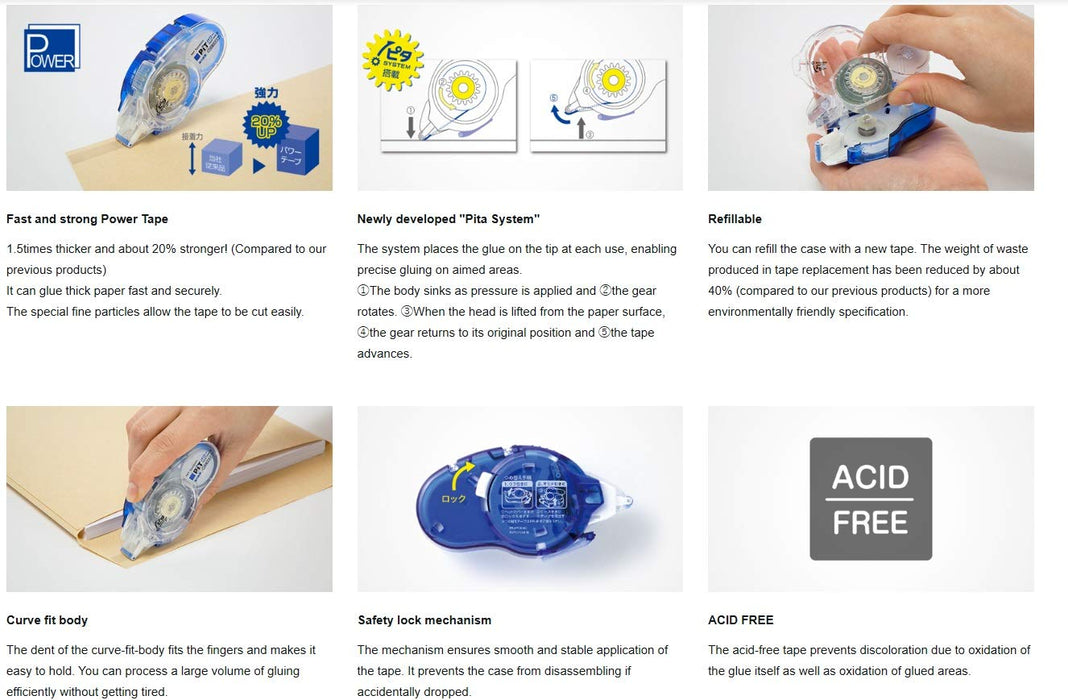 Tombow Pit Power D PR-IP Glue Stick - Durable Tape Refill-Kiichin - The #1 Place for Japanese Goods in Your Hand!