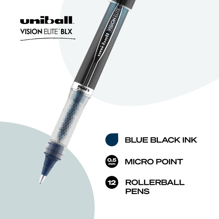 Mitsubishi Pencil Uni-Ball Vision Elite 12-Count Rollerball Pen with BLX Infusion-Kiichin - The #1 Place for Japanese Goods in Your Hand!