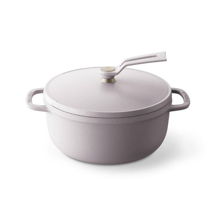 Vermicular 18Cm Cloud Pink Cast Iron Enamel Pot for Waterless Cooking