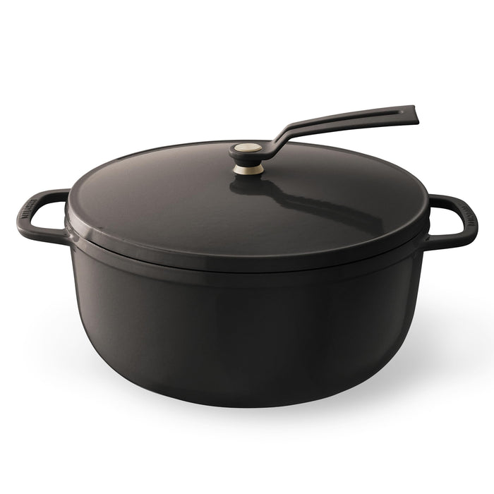 Vermicular 26cm Cast Iron Enamel Pot Hazelnut Brown with Recipe Book