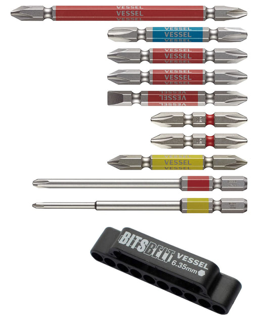 Vessel Gosai Bit Belt Holder Set 40V Compatible 10 Pieces Storage Gs10P-01-Kiichin - The #1 Place for Japanese Goods in Your Hand!